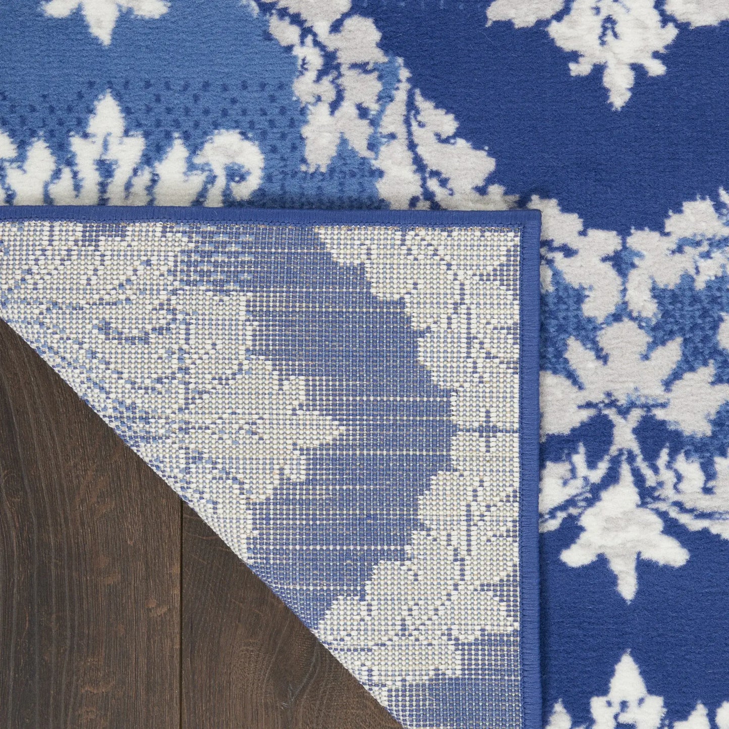 5' X 7' Blue Floral Dhurrie Area Rug - Homeroots - Flyclothing LLC