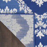 5' X 7' Blue Floral Dhurrie Area Rug - Homeroots - Flyclothing LLC