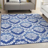 6' X 9' Blue Floral Dhurrie Area Rug - Homeroots - Flyclothing LLC