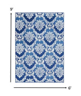 6' X 9' Blue Floral Dhurrie Area Rug - Homeroots - Flyclothing LLC