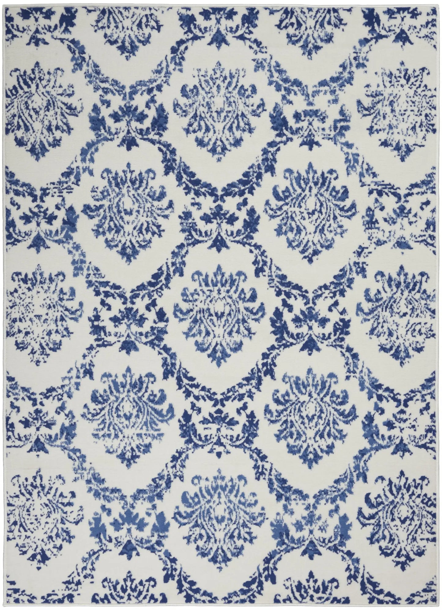 4' X 6' Blue And Ivory Floral Dhurrie Area Rug - Homeroots - Flyclothing LLC