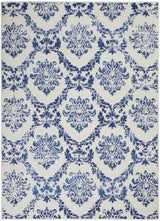 4' X 6' Blue And Ivory Floral Dhurrie Area Rug - Homeroots - Flyclothing LLC
