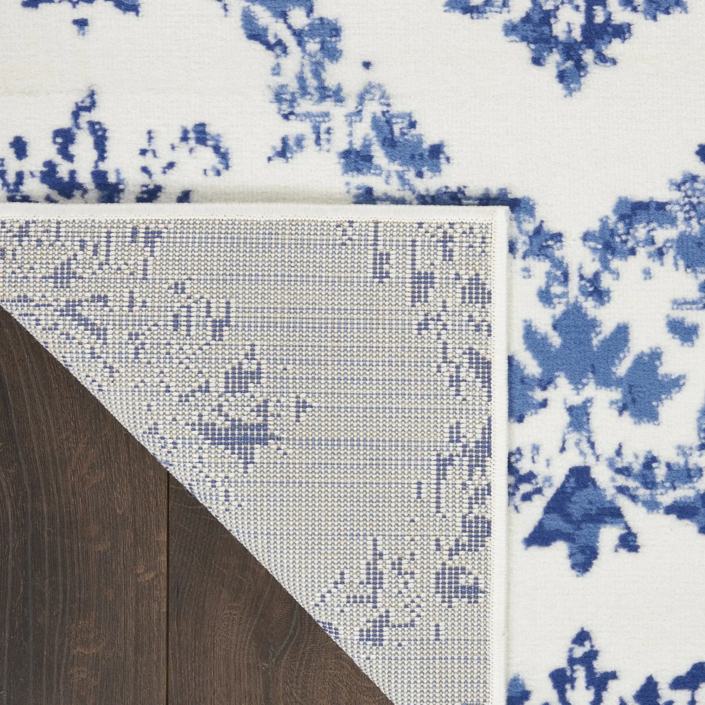 4' X 6' Blue And Ivory Floral Dhurrie Area Rug - Homeroots - Flyclothing LLC