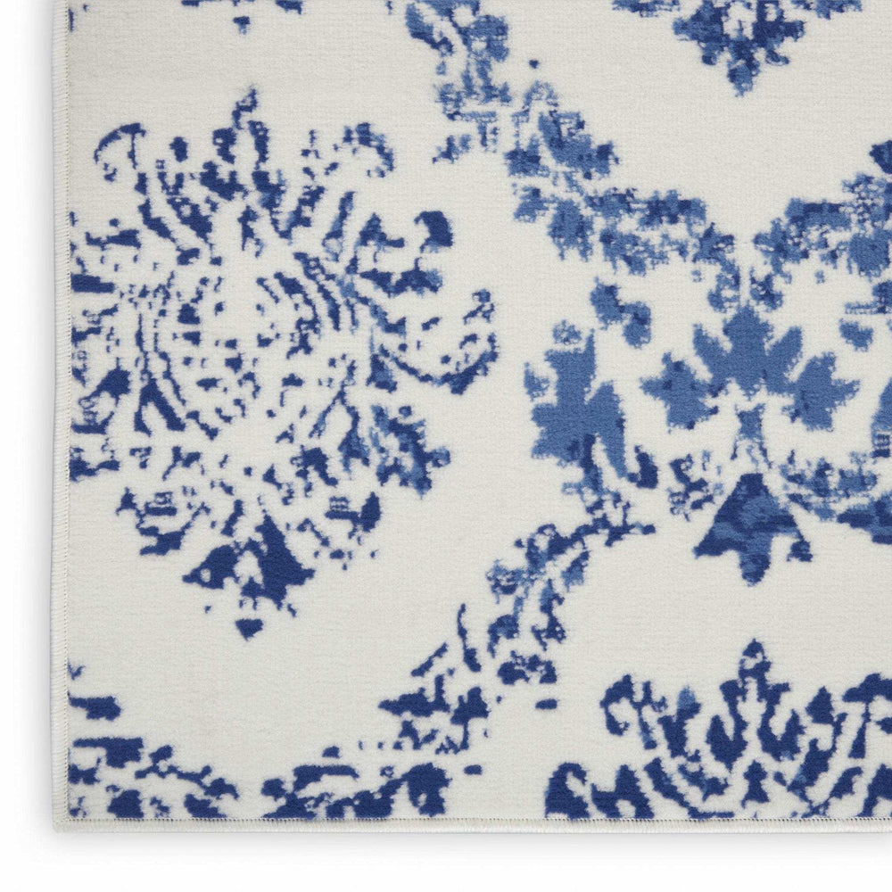 4' X 6' Blue And Ivory Floral Dhurrie Area Rug - Homeroots - Flyclothing LLC