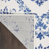 6' X 9' Blue And Ivory Floral Dhurrie Area Rug - Homeroots - Flyclothing LLC