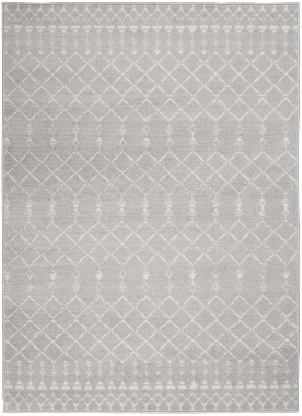 5' X 7' Gray Geometric Berber Area Rug - Homeroots - Flyclothing LLC