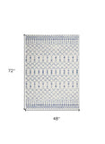 4' X 6' Ivory Geometric Berber Area Rug - Homeroots