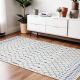4' X 6' Ivory Geometric Berber Area Rug