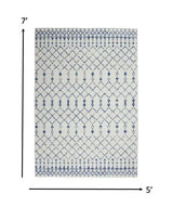 5' X 7' Ivory Geometric Berber Area Rug - Homeroots - Flyclothing LLC