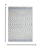 5' X 7' Ivory Geometric Berber Area Rug - Homeroots
