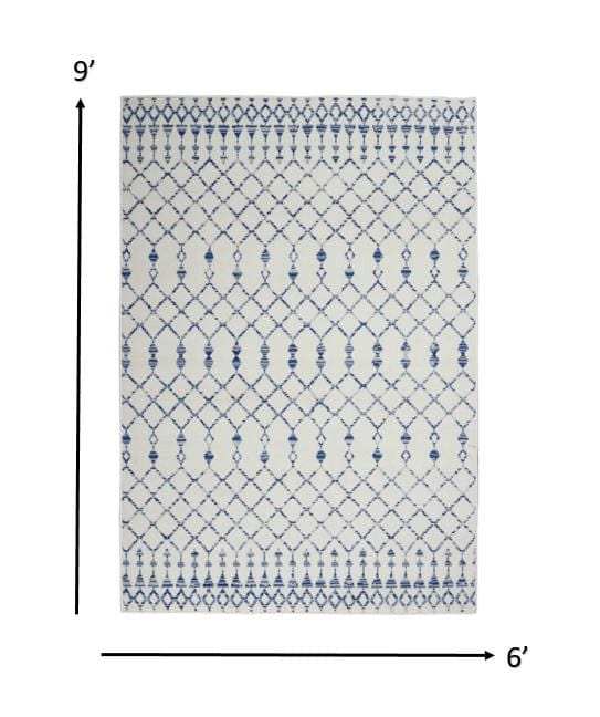 6' X 9' Ivory Geometric Berber Area Rug - Homeroots - Flyclothing LLC