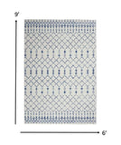 6' X 9' Ivory Geometric Berber Area Rug - Homeroots