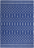4' X 6' Navy Blue Geometric Berber Area Rug