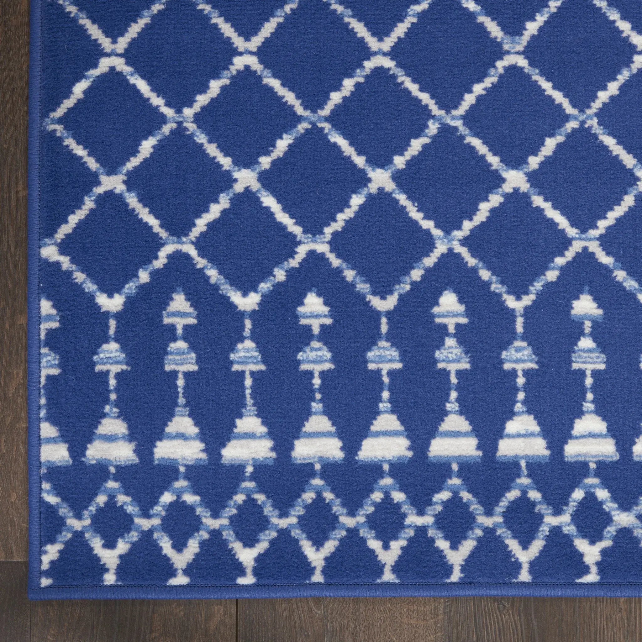 4' X 6' Navy Blue Geometric Berber Area Rug - Homeroots - Flyclothing LLC