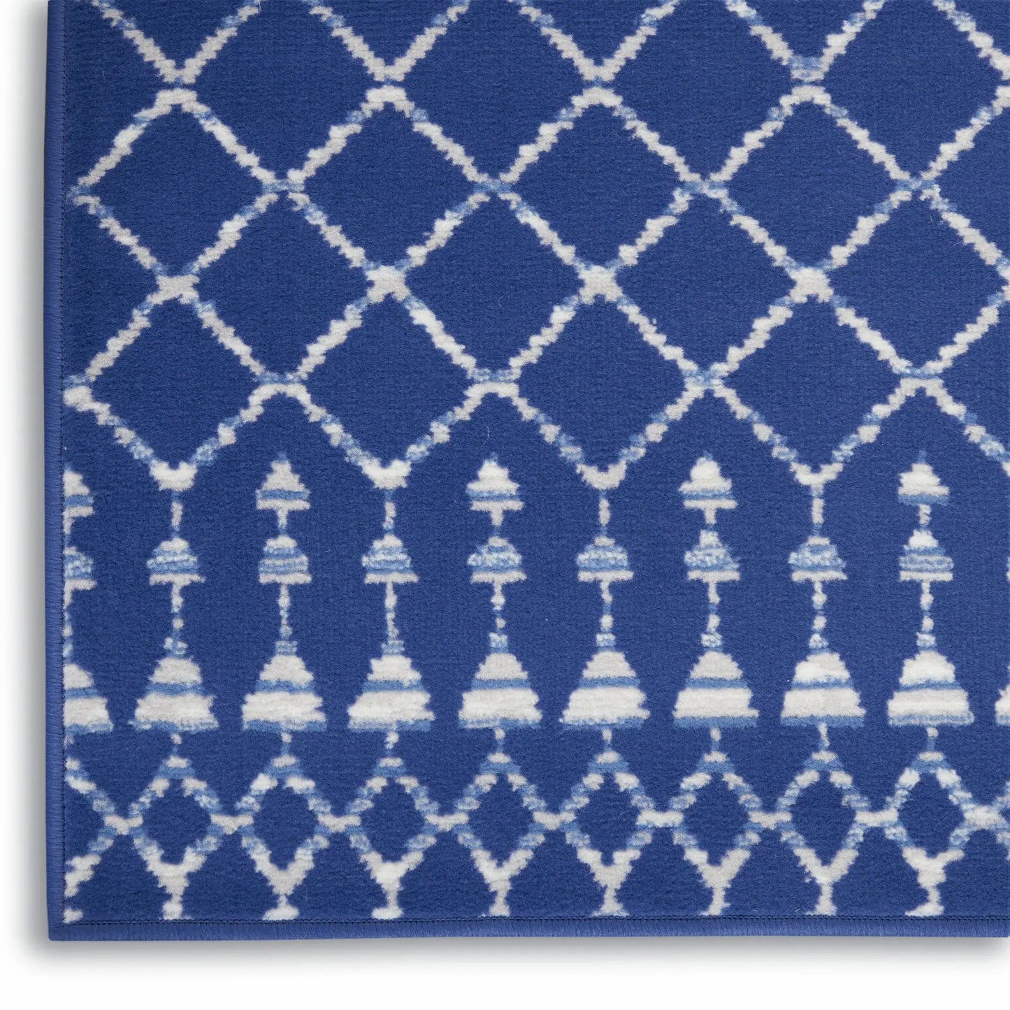 4' X 6' Navy Blue Geometric Berber Area Rug - Homeroots - Flyclothing LLC