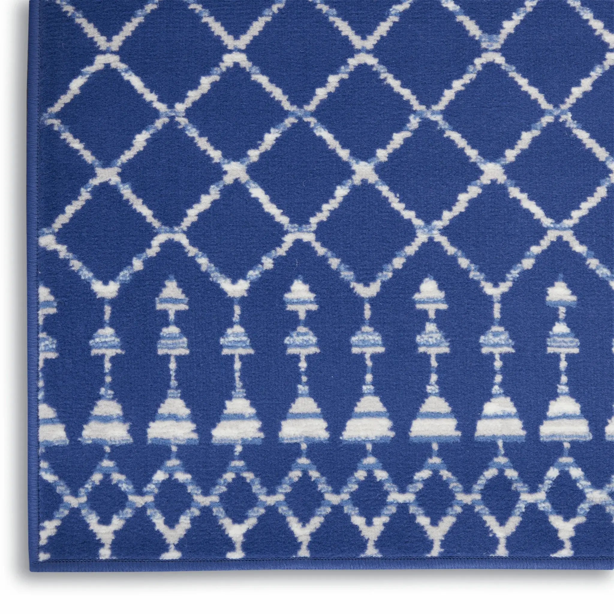 4' X 6' Navy Blue Geometric Berber Area Rug - Homeroots - Flyclothing LLC