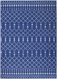 4' X 6' Navy Blue Geometric Berber Area Rug - Homeroots
