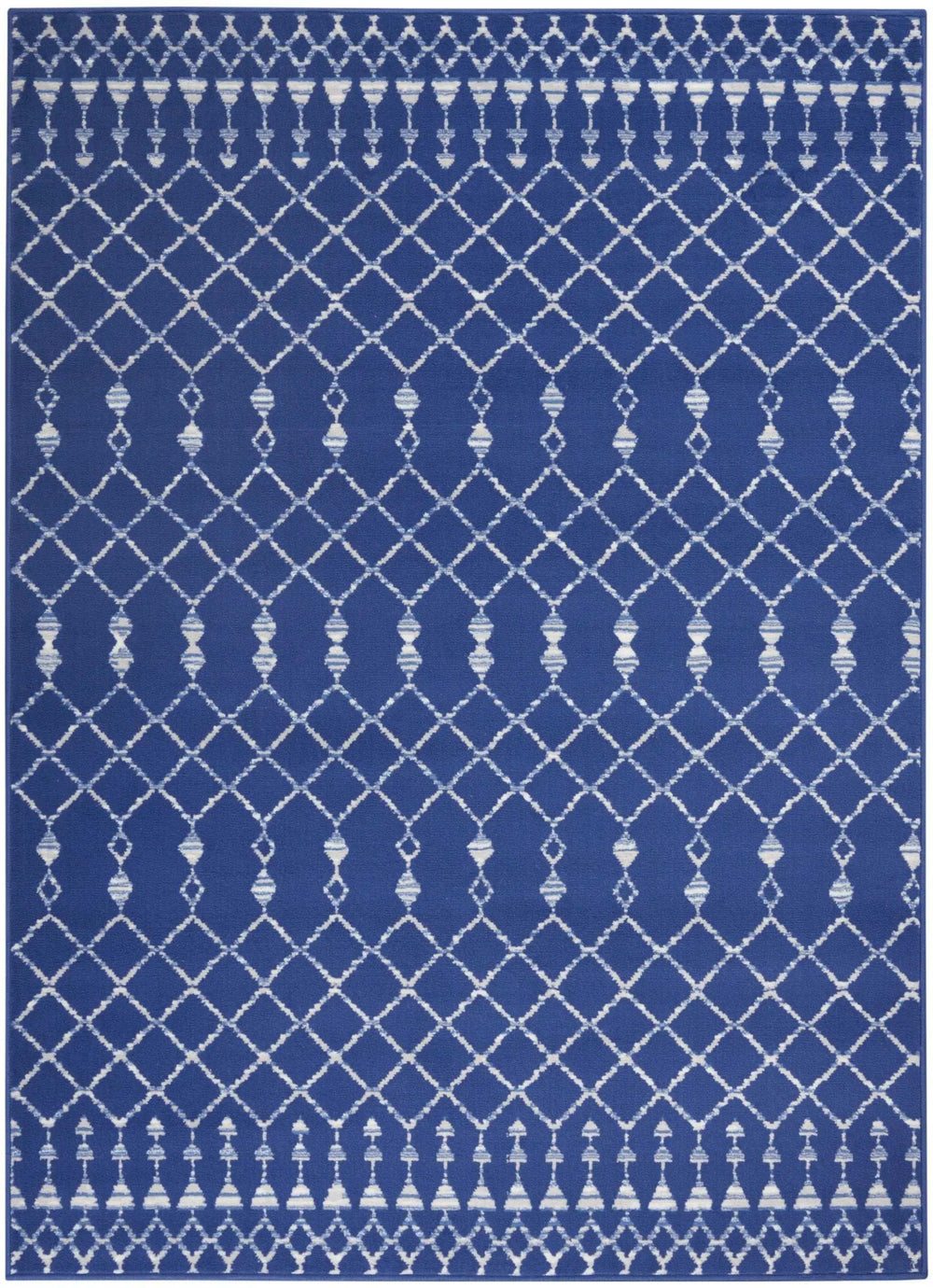 5' X 7' Navy Blue Geometric Berber Area Rug - Homeroots - Flyclothing LLC