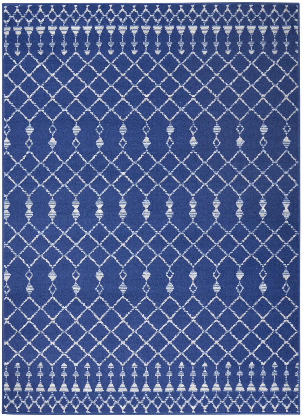 5' X 7' Navy Blue Geometric Berber Area Rug - Homeroots - Flyclothing LLC
