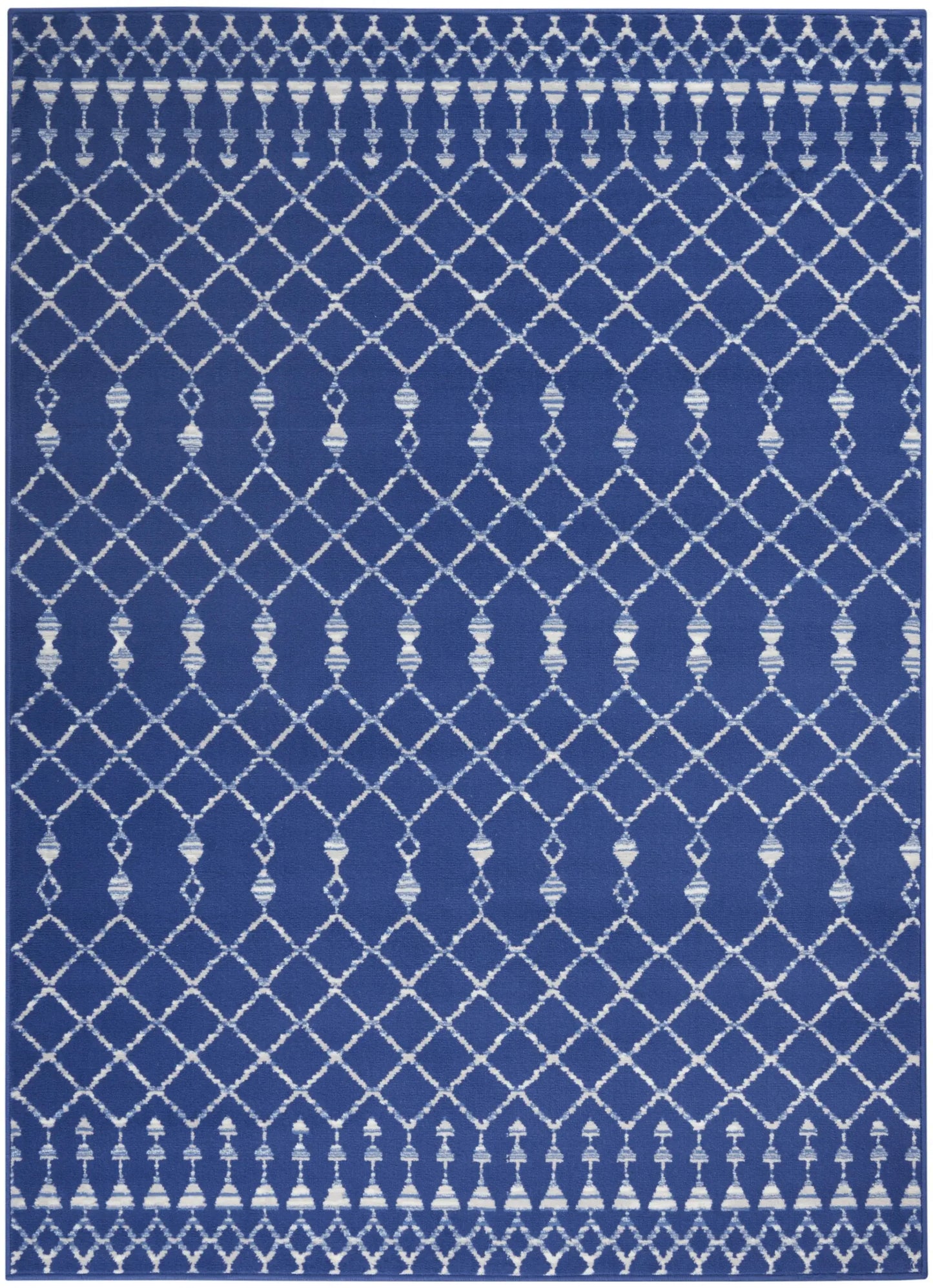 6' X 9' Navy Blue Geometric Berber Area Rug - Homeroots - Flyclothing LLC