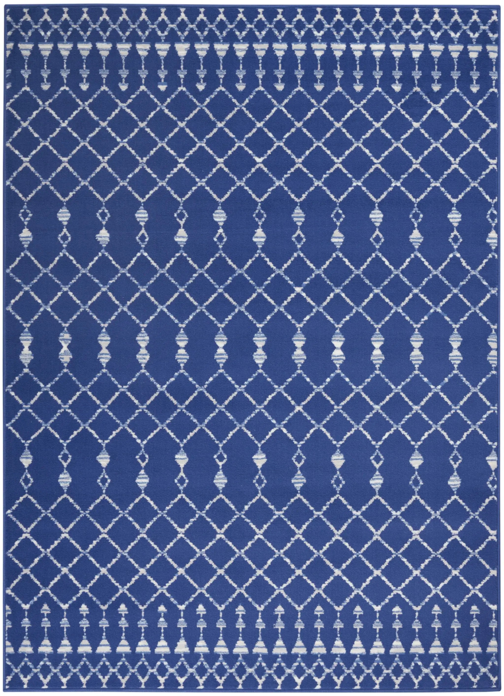 6' X 9' Navy Blue Geometric Berber Area Rug - Homeroots - Flyclothing LLC