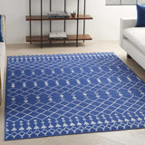 6' X 9' Navy Blue Geometric Berber Area Rug - Homeroots - Flyclothing LLC