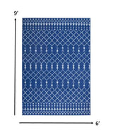 6' X 9' Navy Blue Geometric Berber Area Rug - Homeroots - Flyclothing LLC