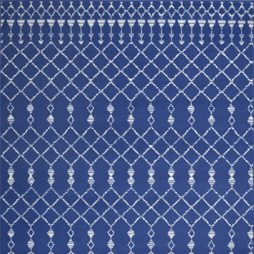6' X 9' Navy Blue Geometric Berber Area Rug - Homeroots - Flyclothing LLC