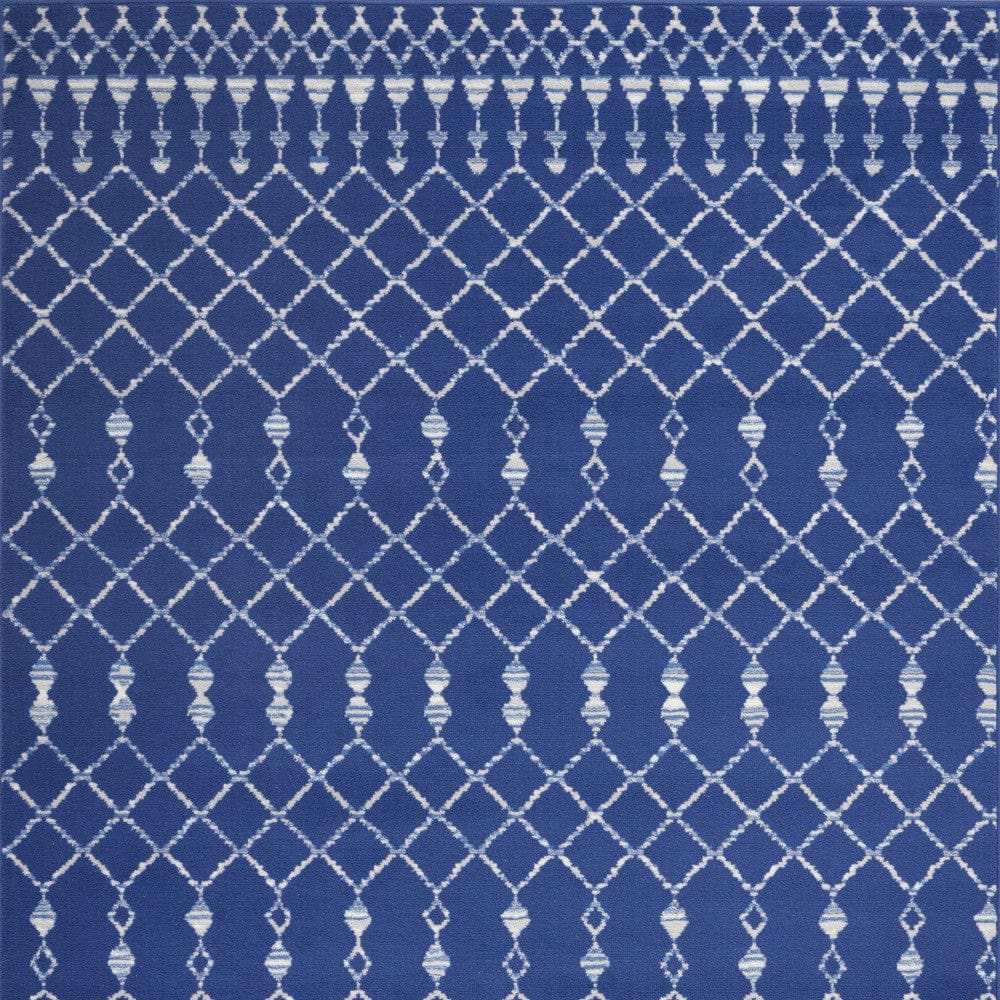 6' X 9' Navy Blue Geometric Berber Area Rug - Homeroots - Flyclothing LLC