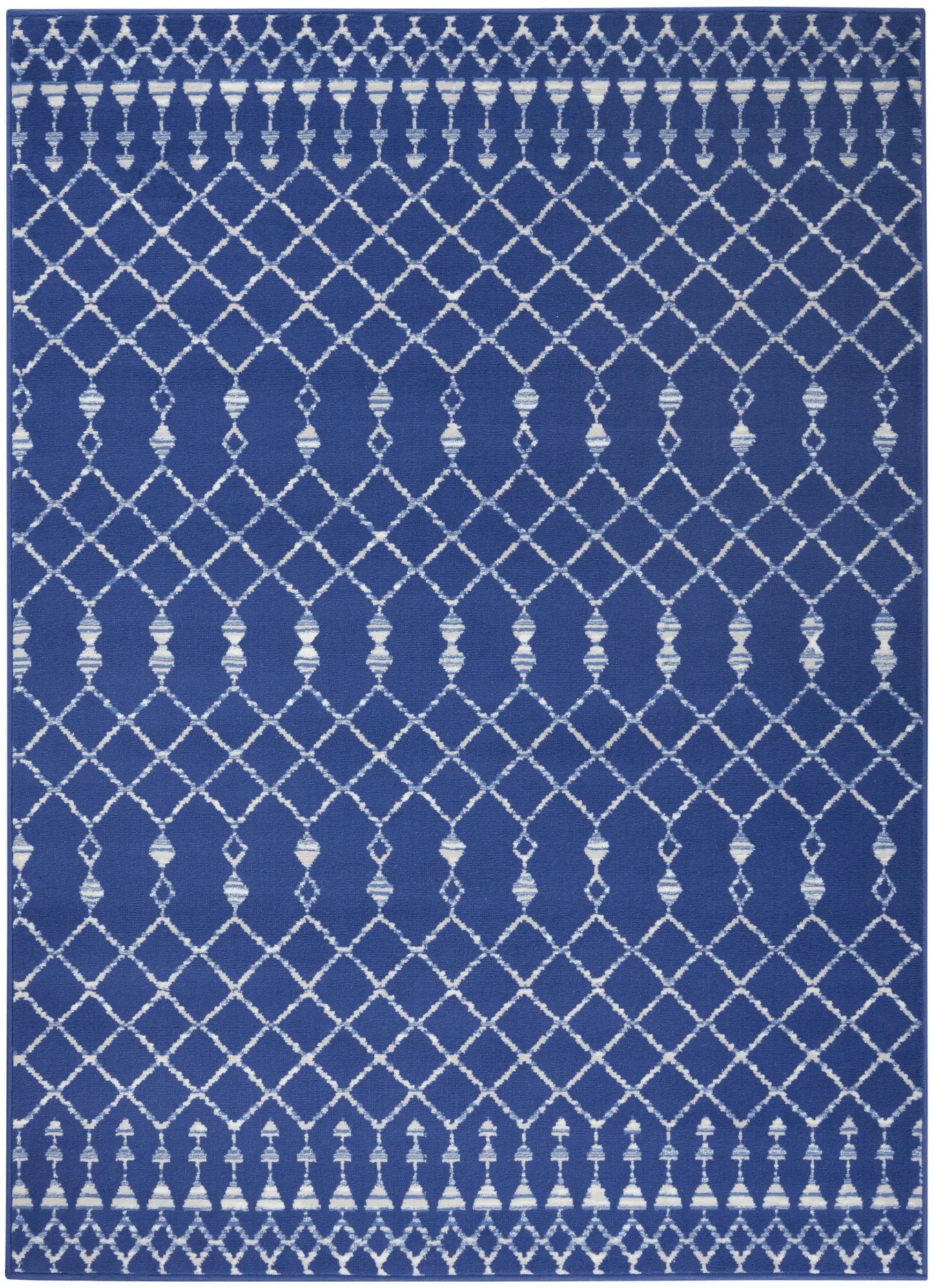 6' X 9' Navy Blue Geometric Berber Area Rug - Homeroots - Flyclothing LLC