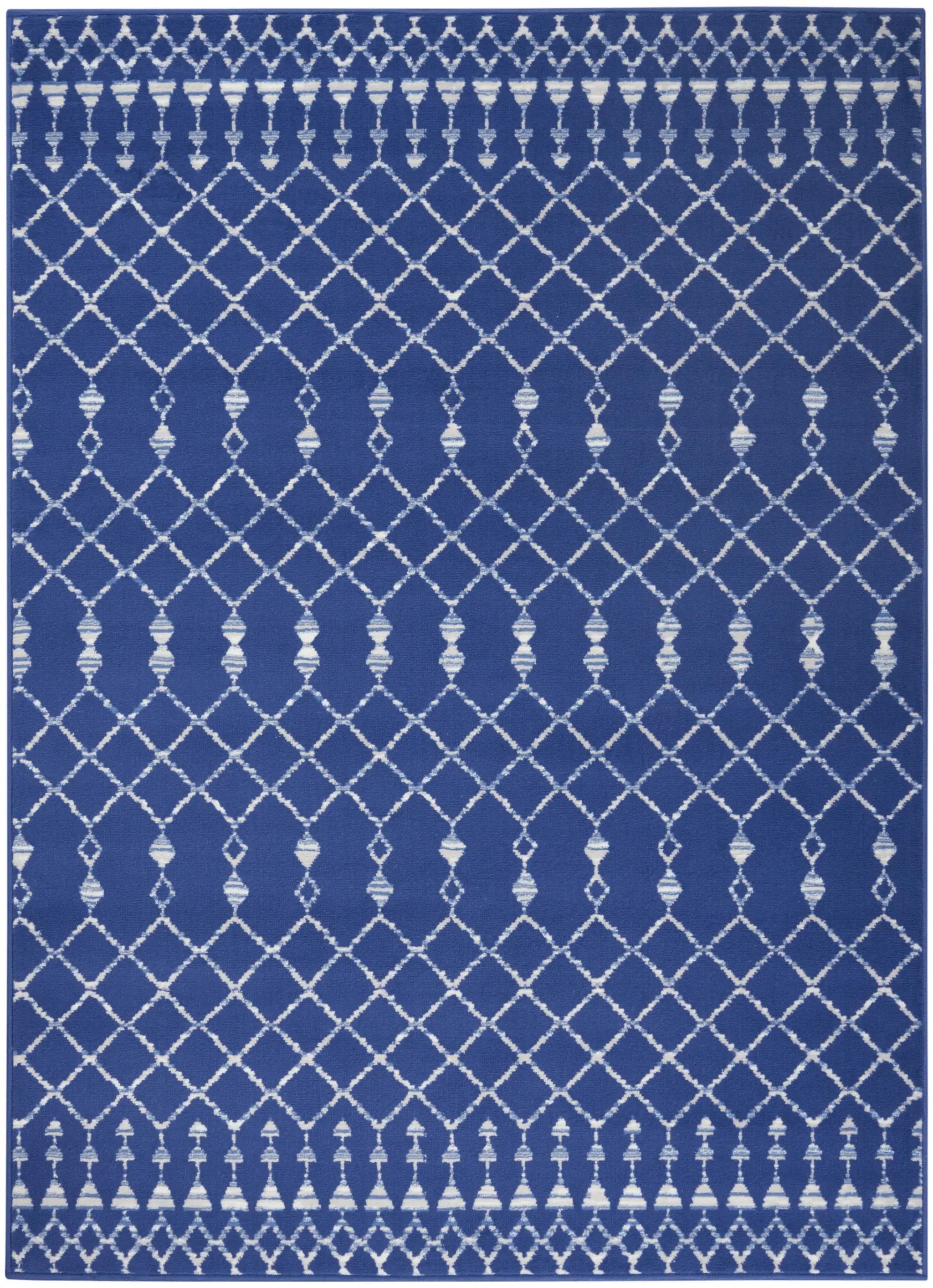 6' X 9' Navy Blue Geometric Berber Area Rug - Homeroots - Flyclothing LLC
