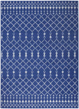 6' X 9' Navy Blue Geometric Berber Area Rug - Homeroots - Flyclothing LLC