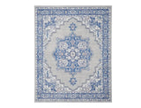 4' X 6' Blue Gray Floral Dhurrie Area Rug - Homeroots
