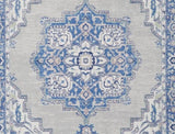 4' X 6' Blue Gray Floral Dhurrie Area Rug - Homeroots