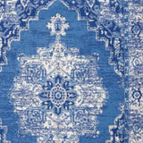 4' X 6' Navy Blue Floral Dhurrie Area Rug - Homeroots