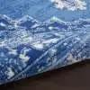 5' X 7' Navy Blue Floral Dhurrie Area Rug - Homeroots