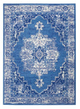 5' X 7' Navy Blue Floral Dhurrie Area Rug - Homeroots