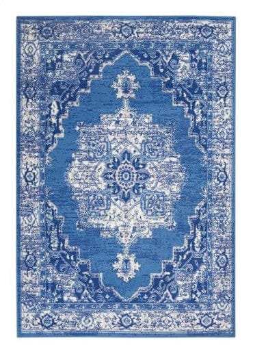 6' X 9' Navy Blue Floral Dhurrie Area Rug - Homeroots - Flyclothing LLC