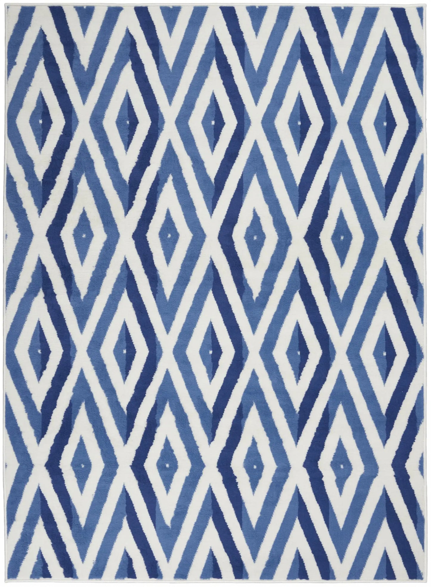 4' X 6' Blue And Ivory Geometric Dhurrie Area Rug - Homeroots - Flyclothing LLC