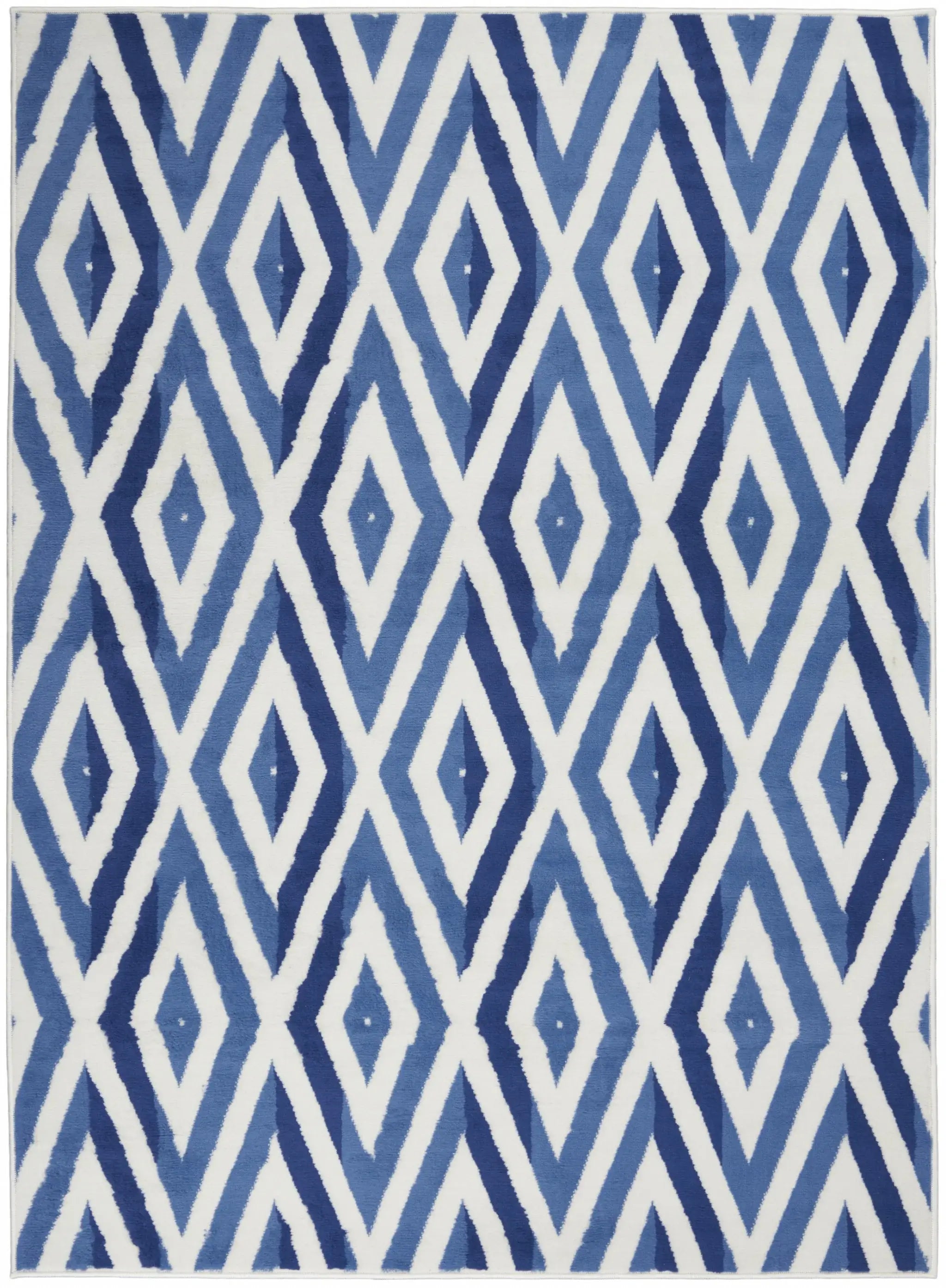 4' X 6' Blue And Ivory Geometric Dhurrie Area Rug - Homeroots - Flyclothing LLC