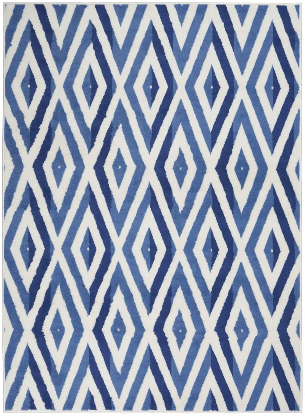 4' X 6' Blue And Ivory Geometric Dhurrie Area Rug - Homeroots