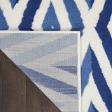 4' X 6' Blue And Ivory Geometric Dhurrie Area Rug - Homeroots - Flyclothing LLC