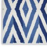 4' X 6' Blue And Ivory Geometric Dhurrie Area Rug - Homeroots