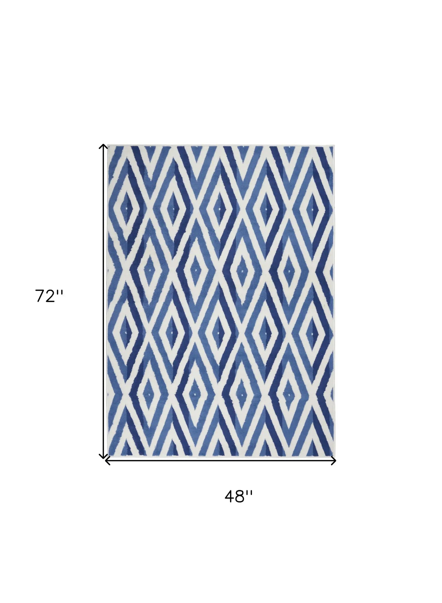 4' X 6' Blue And Ivory Geometric Dhurrie Area Rug - Homeroots - Flyclothing LLC