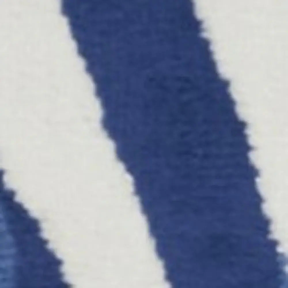 4' X 6' Blue And Ivory Geometric Dhurrie Area Rug - Homeroots - Flyclothing LLC