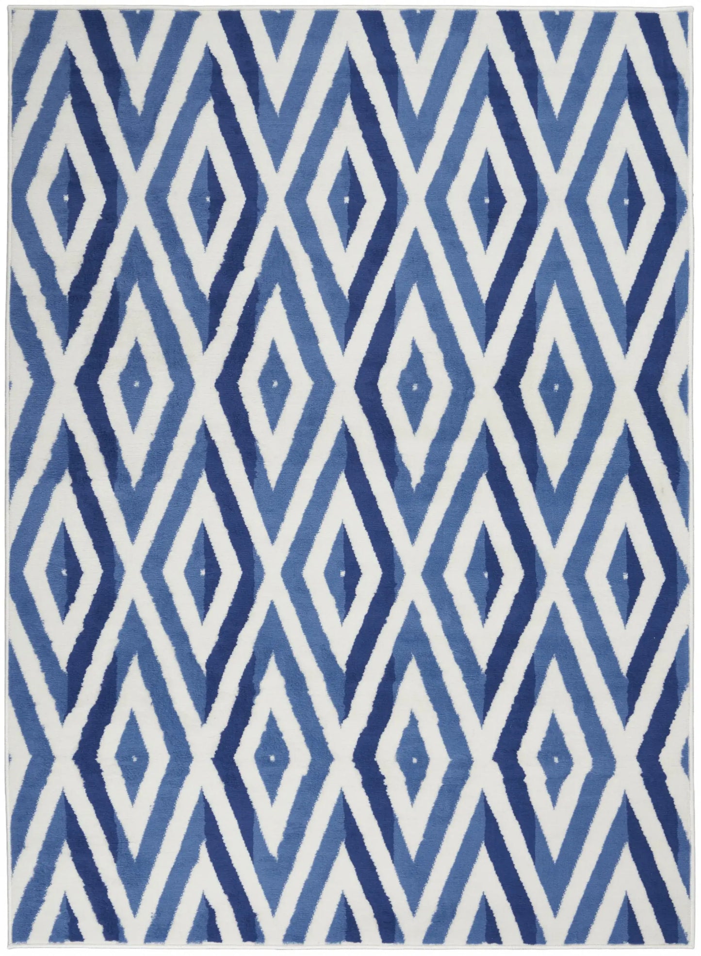 5' X 7' Blue And Ivory Geometric Dhurrie Area Rug - Homeroots - Flyclothing LLC