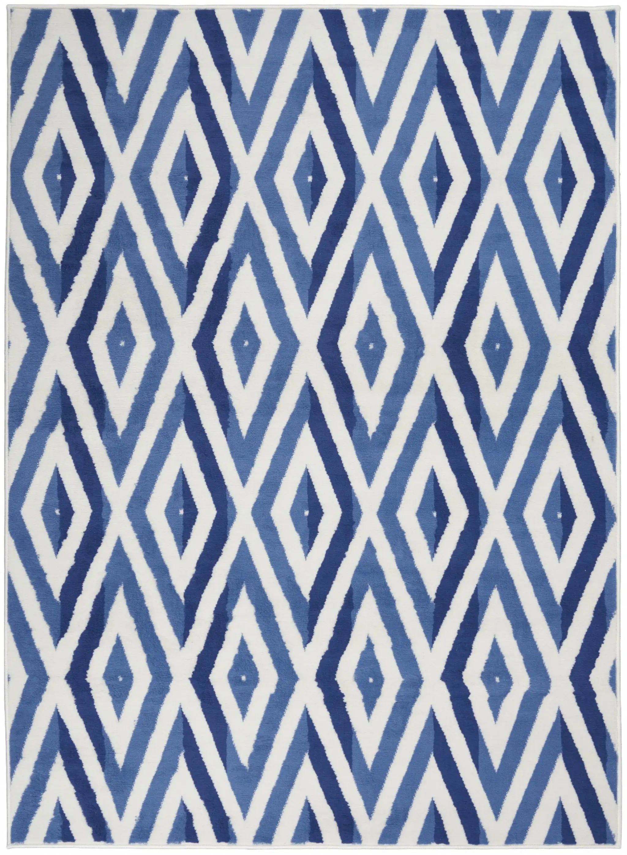 5' X 7' Blue And Ivory Geometric Dhurrie Area Rug - Homeroots - Flyclothing LLC