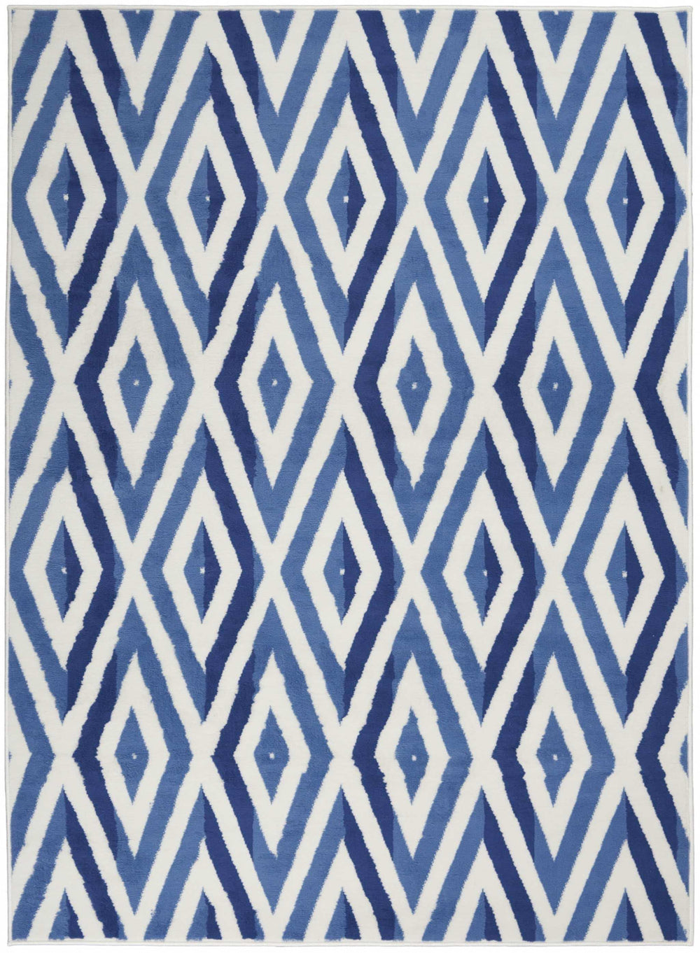 5' X 7' Blue And Ivory Geometric Dhurrie Area Rug - Homeroots - Flyclothing LLC
