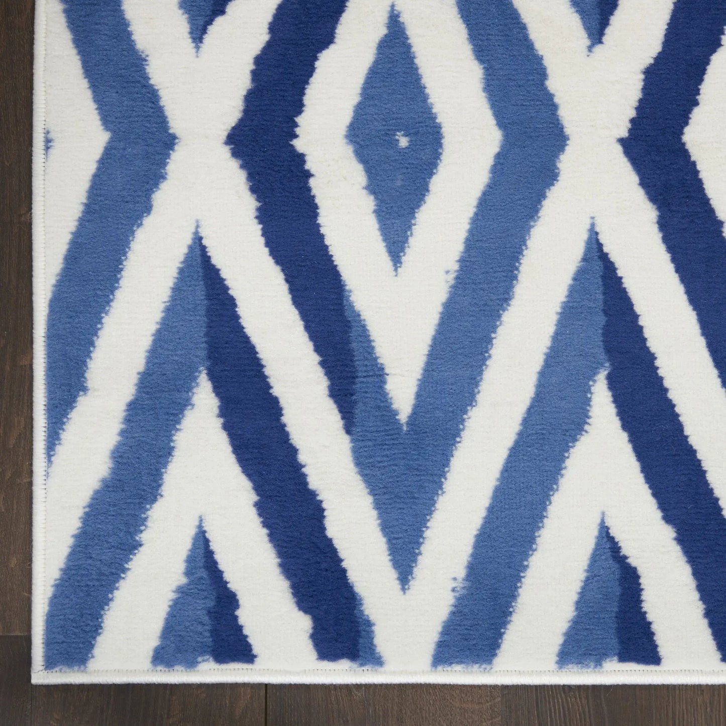 5' X 7' Blue And Ivory Geometric Dhurrie Area Rug - Homeroots - Flyclothing LLC