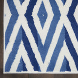 5' X 7' Blue And Ivory Geometric Dhurrie Area Rug - Homeroots - Flyclothing LLC